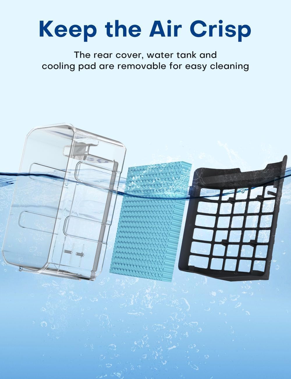 4-IN-1 Portable Air Conditioners, Evaporative Air Cooler w/4 Modes & 3 Speeds, 15H Timer for Smart Auto-off, 2-Gal Tank for 20H Cooling,17FT Remote,No Hose Needed,120ยฐOscillating Swamp Cooler