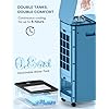 25-INCH Evaporative Air Cooler, Swamp Cooler Air Conditioner w/Double Tanks, Smart Timer, 3 Ice Packs, 60W Windowless Air Conditioner, 70° Oscillation,3-Speed Portable Air Conditioners for Room