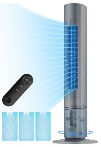 CENSTECH Windowless Portable Air Conditioners with 4Modes & 3Speeds, 15H Timer for Smart Auto-off, 2Gal Tank for 20H Cooling, Evaporative Air Cooler 17 FT Remote Dark Grey