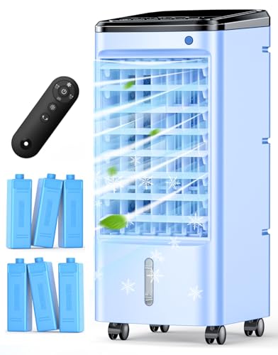 CENSTECH Windowless Portable Air Conditioners with 6 Ice Packs Blue