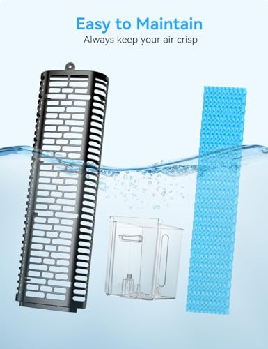 CENSTECH 35 INCH Evaporative Air Cooler, 2024 Upgraded Swamp Cooler Air Conditioner 20Ft Remote, 70°Oscillation Windowless Air Conditioner, 3 Speeds, Smart Timer for Auto-Off, Air Cooler for Room Bedroom