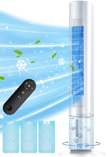 35 INCH Evaporative Air Cooler, 2025 Upgraded Swamp Cooler Air Conditioner w/Cooling Mode, 3 Speeds, Smart Timer for Auto-Off, 20Ft Remote, 70° Wider Oscillation, Air Cooler for Room Bedroom