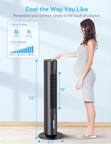 CENSTECH 35 INCH Evaporative Air Cooler, 2024 Upgraded Swamp Cooler Air Conditioner 20Ft Remote, 70°Oscillation Windowless Air Conditioner, 3 Speeds, Smart Timer for Auto-Off, Air Cooler for Room Bedroom