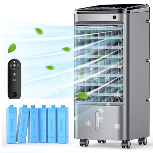 CENSTECH Windowless Portable Air Conditioners with 6 Ice Packs Grey