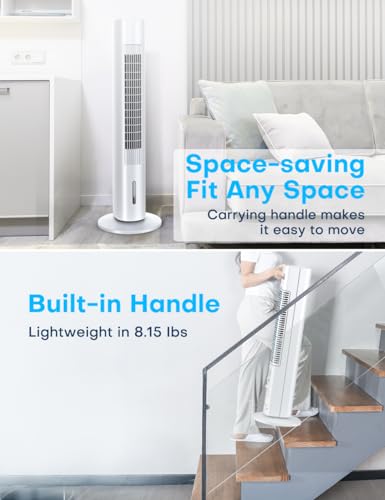 CENSTECH 35 INCH Evaporative Air Cooler, 2024 Upgraded Swamp Cooler Air Conditioner w/Cooling Mode, 3 Speeds, Smart Timer for Auto-Off, 20Ft Remote, 70° Wider Oscillation, Air Cooler for Room Bedroom