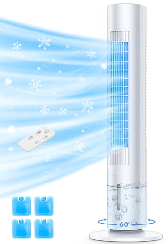 CENSTECH 35 INCH Evaporative Air Cooler, 2024 Upgraded Swamp Cooler Air Conditioner w/Cooling Mode, 3 Speeds, Smart Timer for Auto-Off, 20Ft Remote, 70° Wider Oscillation, Air Cooler for Room Bedroom