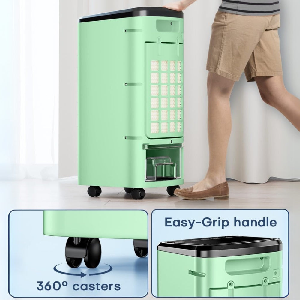 3-in-1 Portable Air Cooler | Wide Oscillation, Remote & Timer - Green