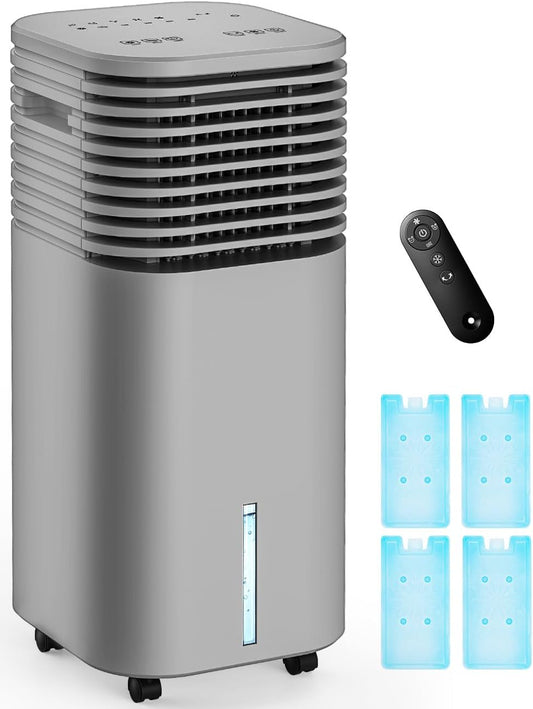 CENSTECH Portable Air Conditioners, Evaporative Air Cooler w/4 Modes & 3 Speeds Grey